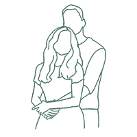 line drawing of adults